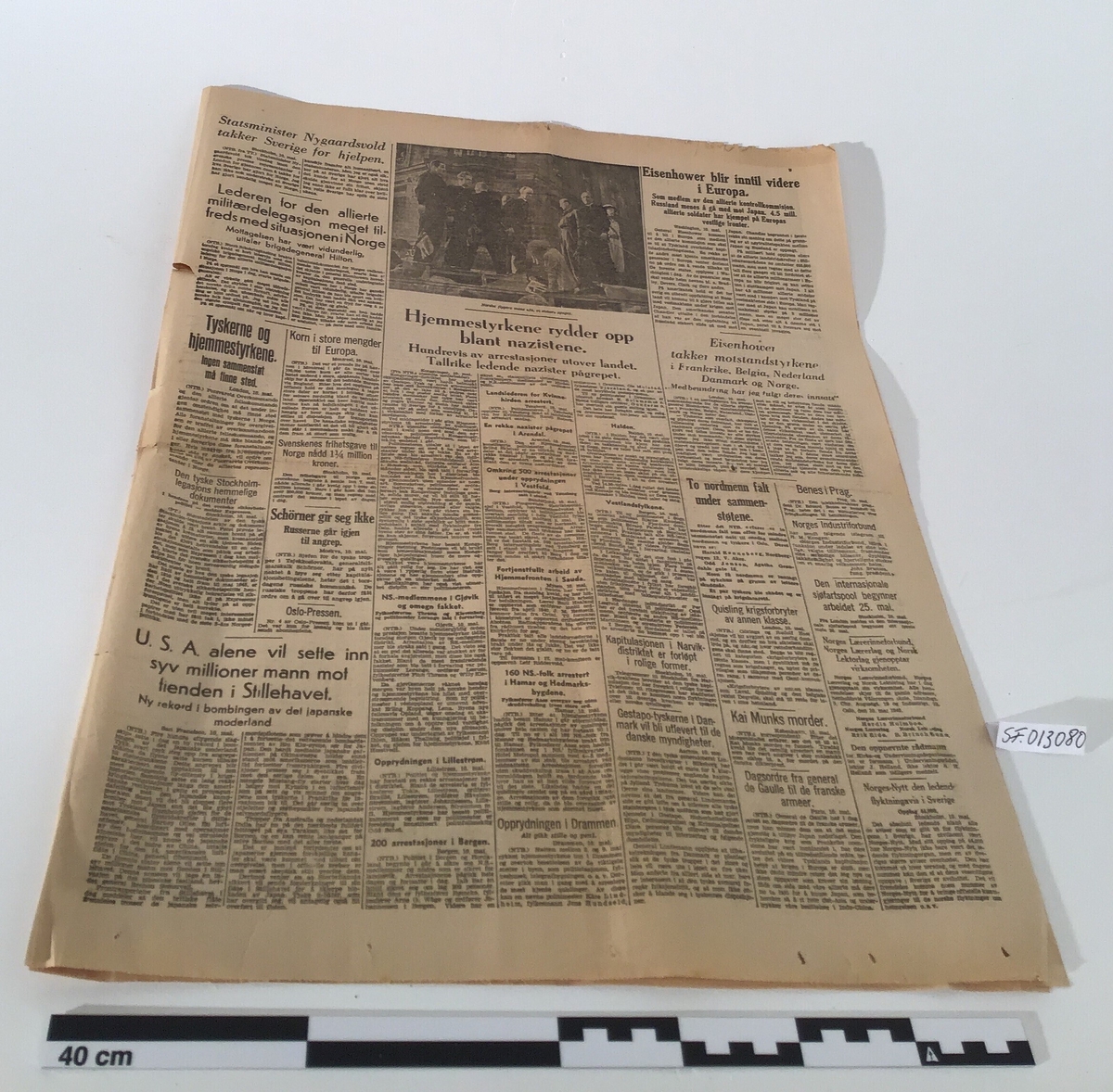 Avis fra frigjøringsdagen etter andre verdenskrig
Fellesavis som ble utgitt i Oslo i de fem første frigjøringsdagene i mai 1945, 6 sider