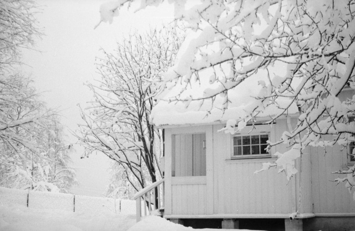 Vinter og snø i Anne Mouruds veg 29, Lillehammer.