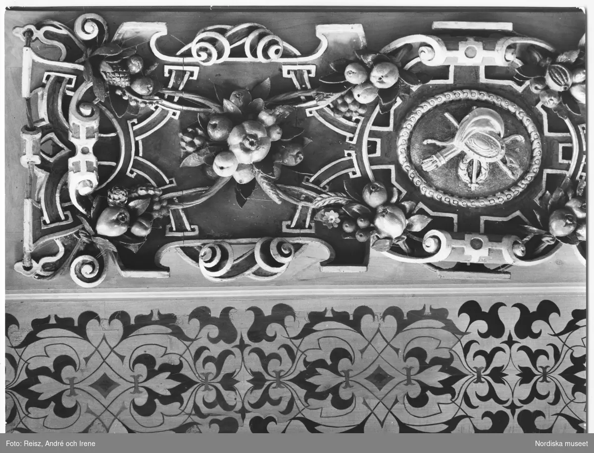 Småland. Detalj av takdekorationer i Erik XIV gemak i Kalmar slott.