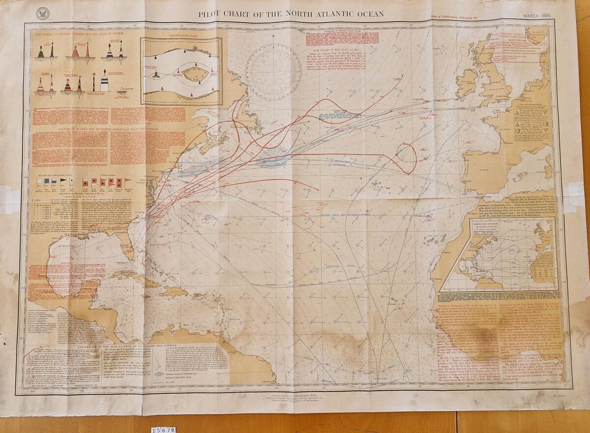 Pilotchart of the North Atlantic Ocean. March 1895.