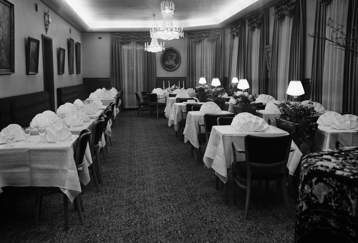 Matsalen på hotell Gästis, Uppsala 1951