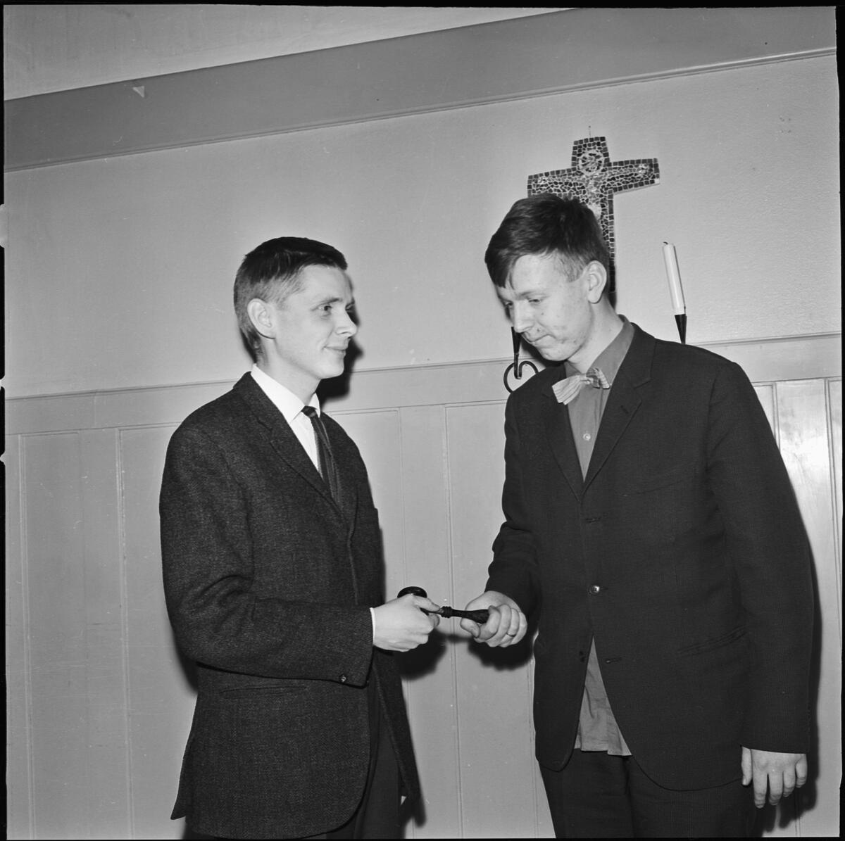 Kristliga studentföreningens nya ordförande, teolige studerande Sture Larsson, Uppsala 1964