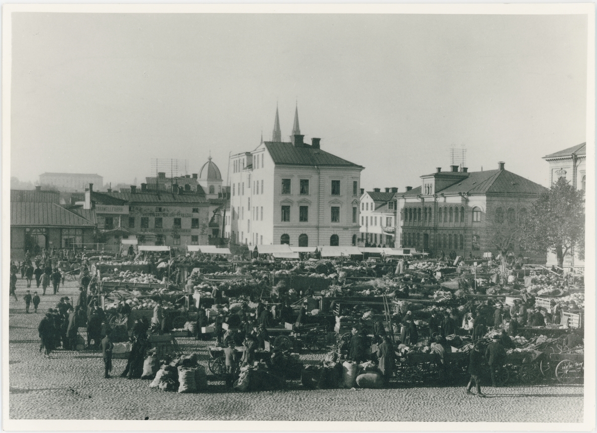 Marknad på Vaksala torg, Uppsala 1905