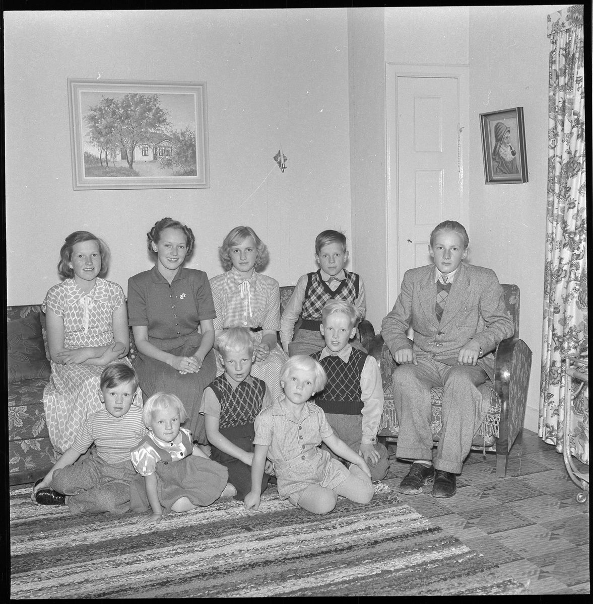 Gruppbild, okända, sept 1950