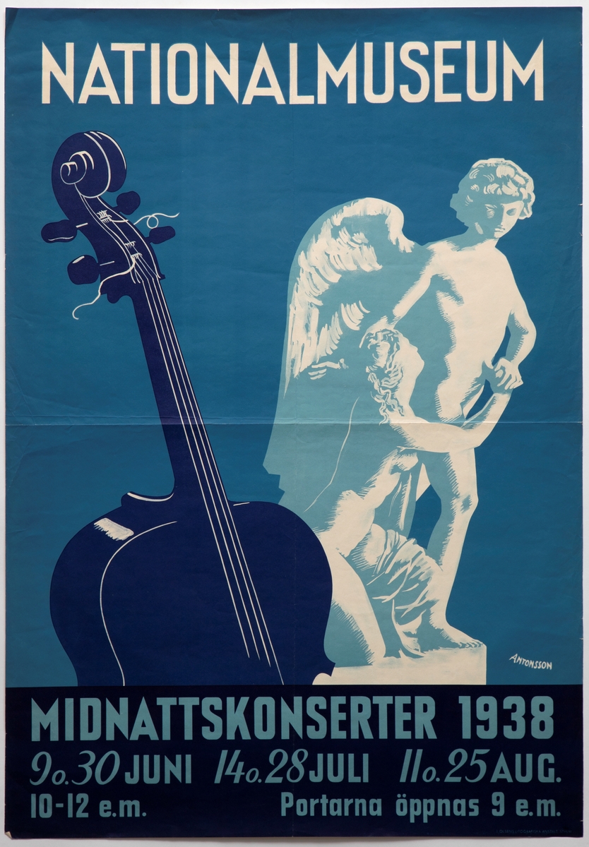 Nationalmuseum:  Midnattskonserter 1938 [Reklameplakat]