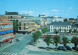 Postkort, Hamar, Stortorget, Folkets Hus, Vesta-Hygea gården