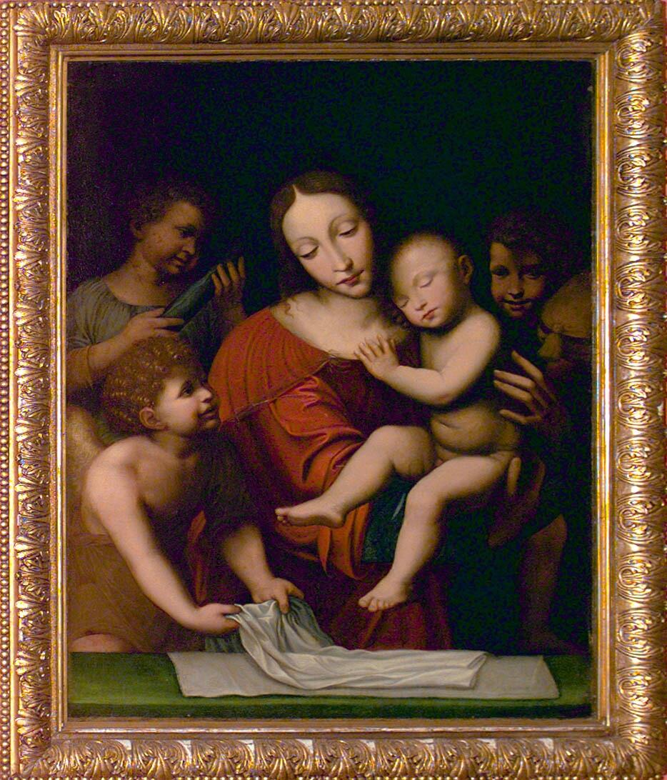 Madonna med barnet och änglar [Måleri]