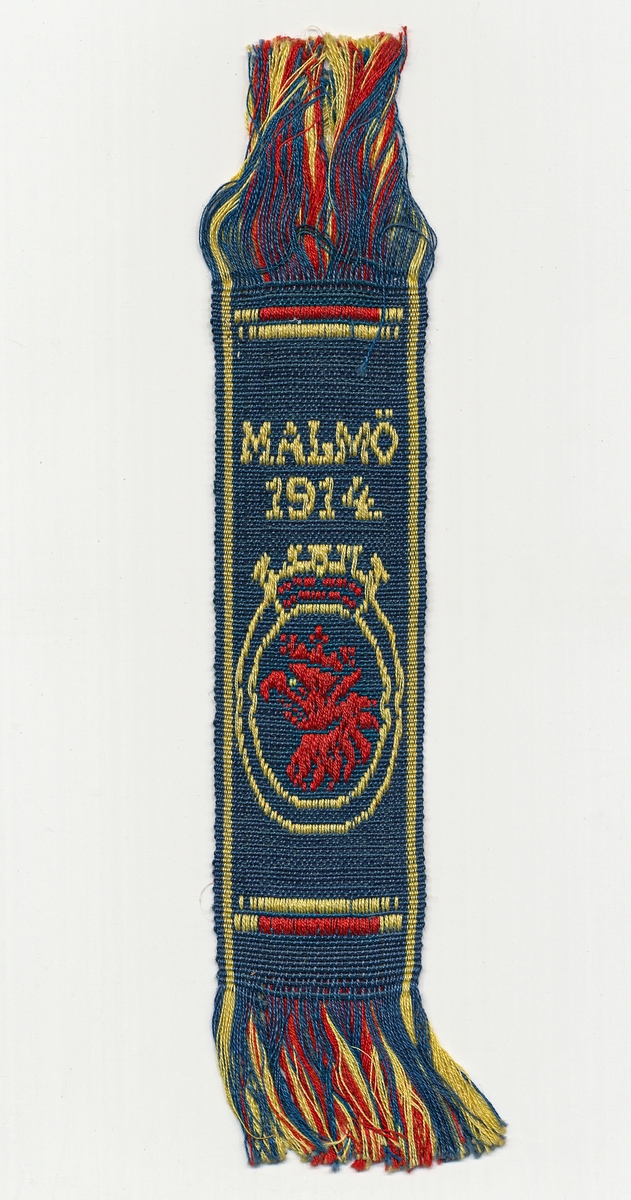 Bokmärke, minna från utställningen i Malmö 1914.