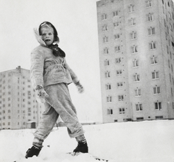 Voldsomt snøvær i Oslo. Februar 1954