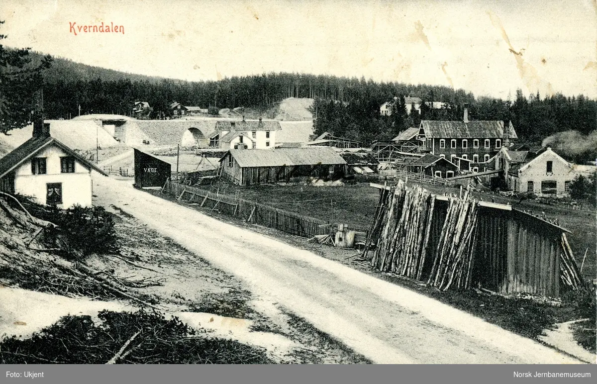 Solørbanen under bygging, her ved Jømna (Kverndalen)