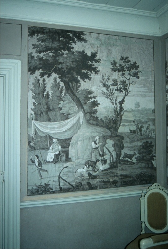 Väggmålning i herrgården Marieberg.