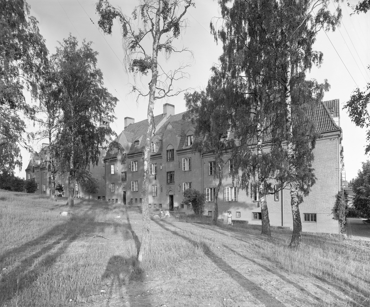 År 1918 uppfördes detta flerfamiljskomplex invid Vasaparken i Mjölby. Byggherre var Statens Järnvägstrafiks Änke- och pupillkassa. Kassan, som stiftades redan år 1740, ersatte änkor och pupiller (omyndiga barn) efter avlidna statstjänstemän. Komplexet i Mjölby avsåg att bistå järnvägsanställda tjänstemän. Från början var teglet i fasaderna frilagt, men putsades senare i en mörk grå färg vilket fick mjölbybor att benämna huset "Gråbo". För ritningarna stod Folke Zettervall, SJ:s dåvarande chefsarkitekt.