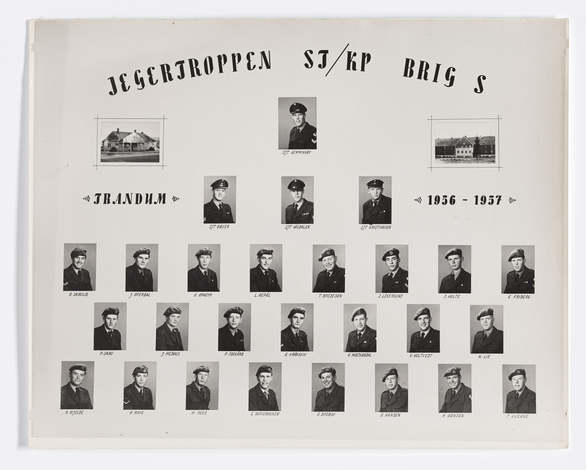 Militære årsfoto. Jegertroppen, SJ/KP, Brig S. Trandum, 1956–1957