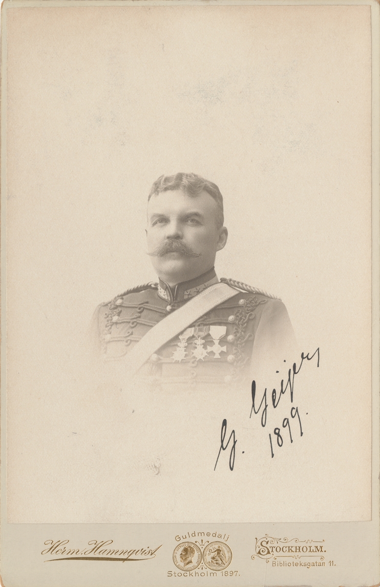 Porträtt av Gottschalk Geijer, överste och chef för första Svea artilleriregemente.