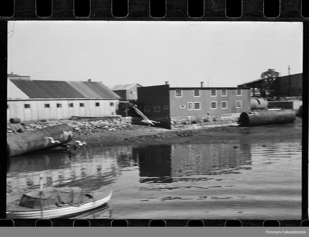 Bilde av fjæra i Kirkenes. Til høyre kan man se deler av Dampsentralen

Foto trolig tatt på slutten av 1940-tallet, eller tidlig 1950-tallet