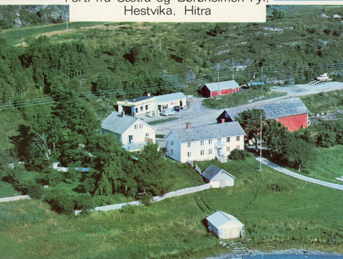 2 postkort, avbilder parti fra Sætra og Børøholmen fyr, Hitra