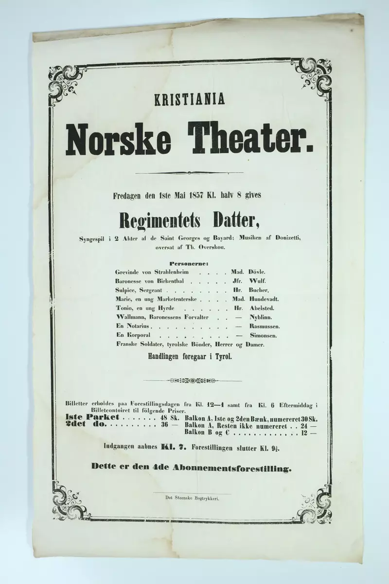 Teaterprogram Christiania Theater