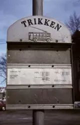 Holdeplass-skilt for "Trikken", Drammen kommunale trikk