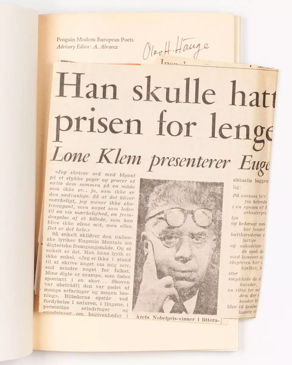 Bok frå boksamlinga til Olav H. Hauge.