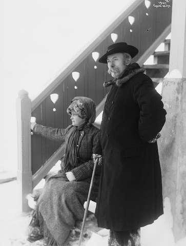 Prot: Arne Garborg og Frue ude 29/12 1910