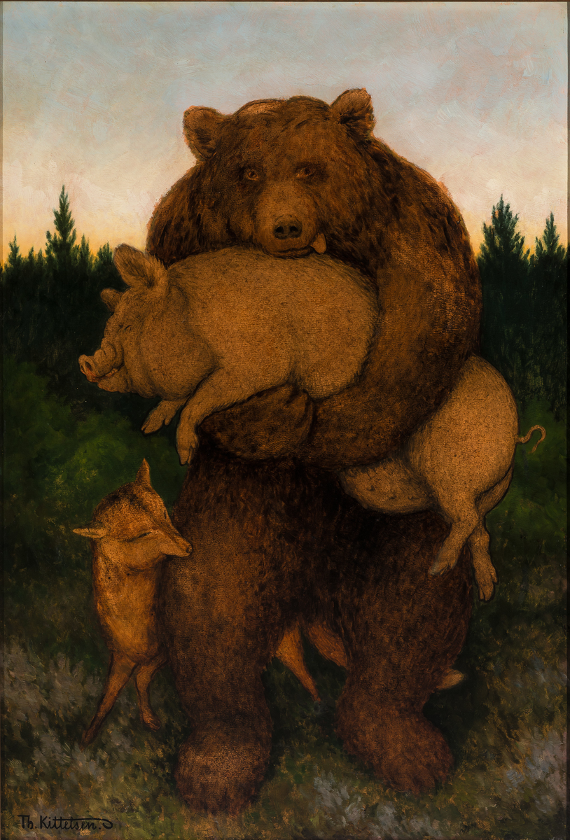 Flesk sa bjørnen [Maleri]