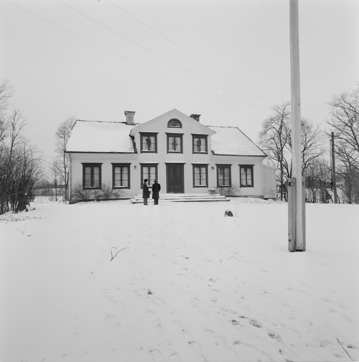 Huvudbyggnad, bostadshus, Björkby 5:3, Gamla Uppsala socken, Uppland januari 1958