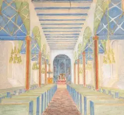 Utkast til utsmykking av Bryn kirke i Bærum [Tegning]