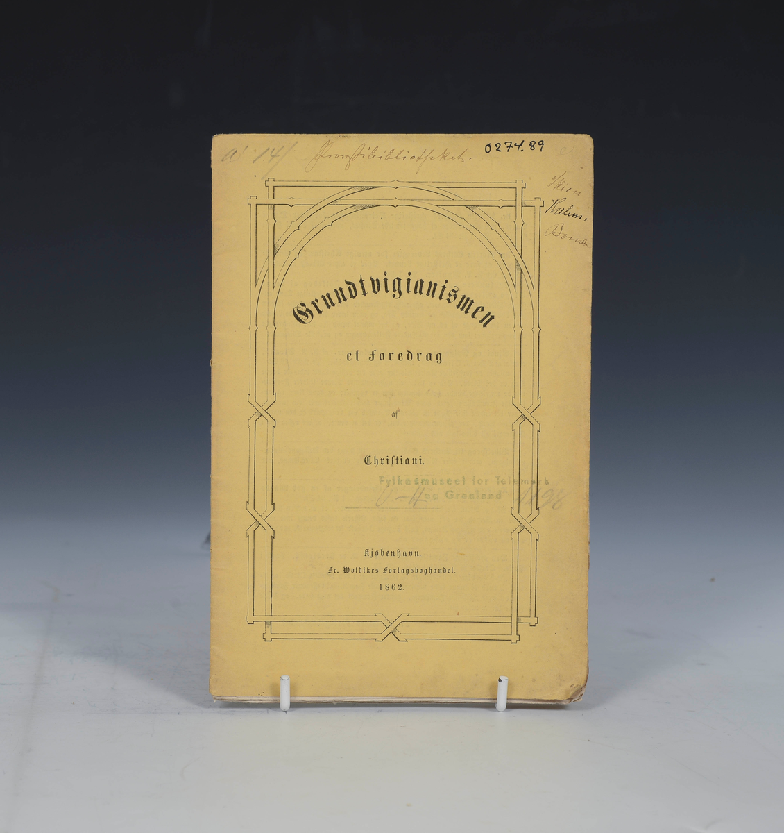 Christiani Grundtvigianismen, et Foredrag. Kbhv. 1862.