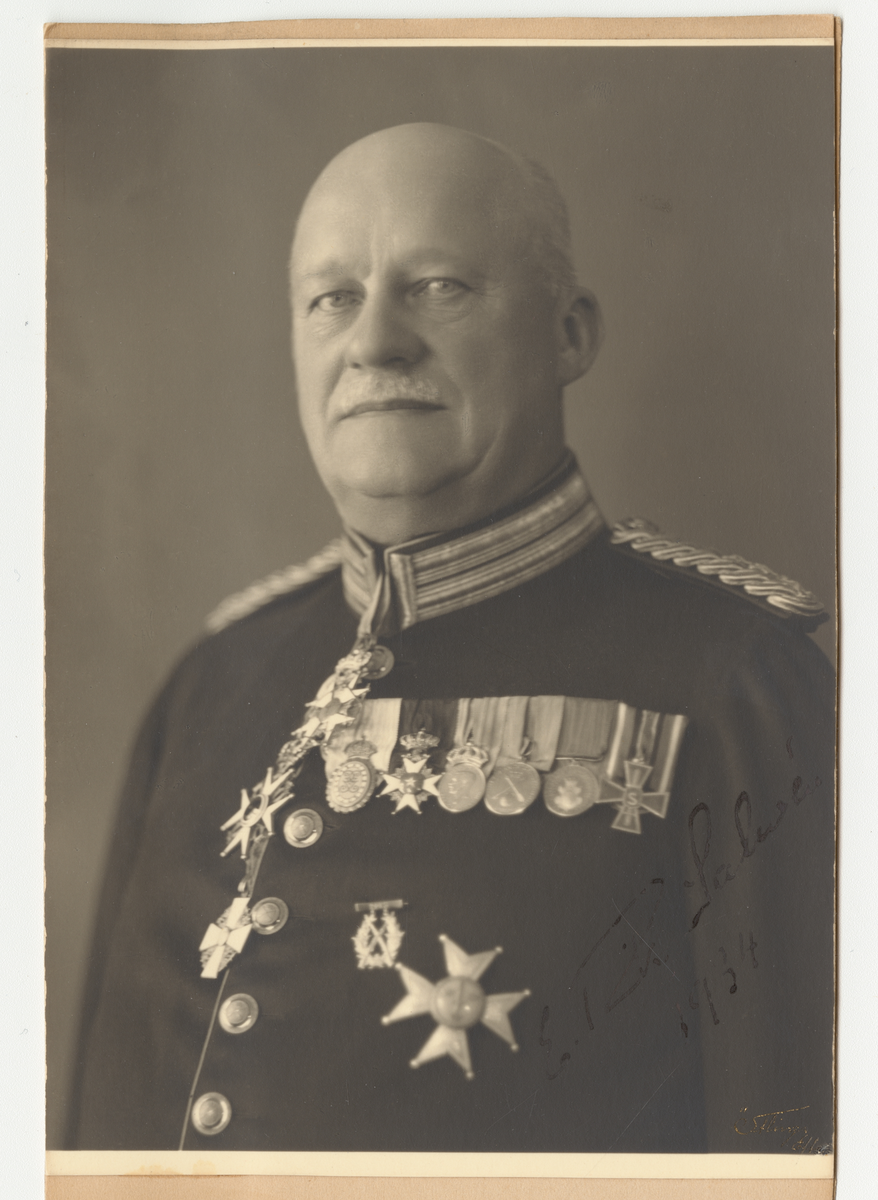 Porträtt av Rikard Salwén, överste vid Dalregementet.