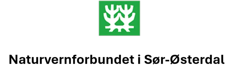 Logo til naturvernforbundet i sør-østerdal - grønn bakgrunn med hvite trær