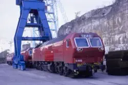Diesellokomotivene Di 6 662, 665 og 663 på Nyhavna i Trondhe