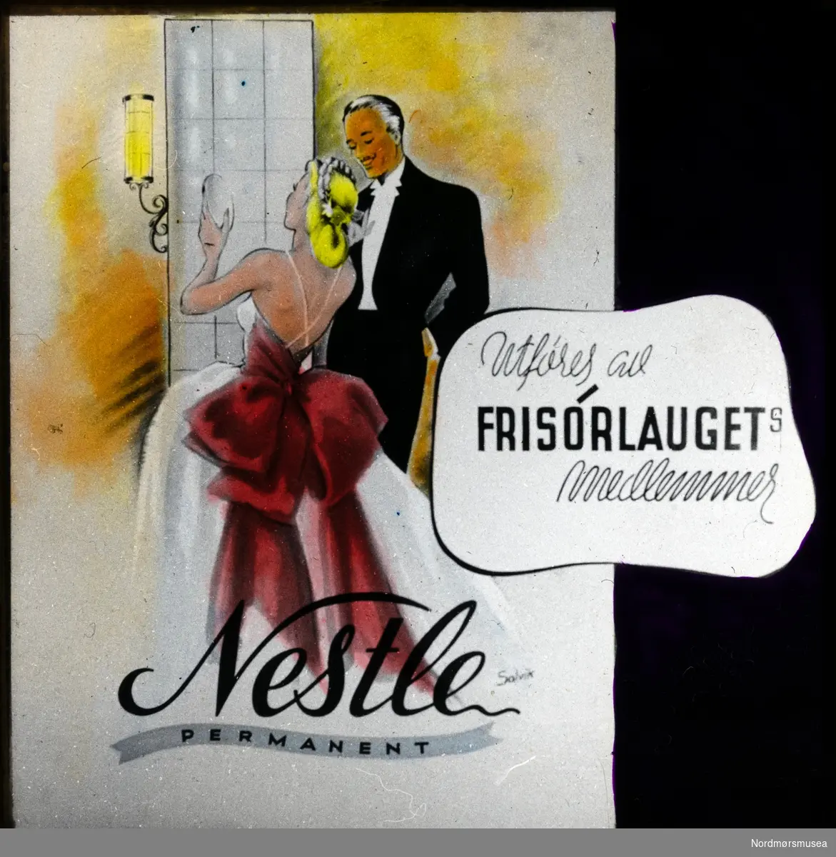 Nestle permanent, Frisørlauget. Kinoreklame fra Kristiansund, hovedsaklig fra perioden 1950 til 1980.
