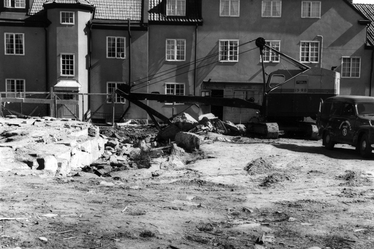 Byggnadsarbete i Kvarteret Gere bland annat längs Gåsmyregatan och Skolgatan.