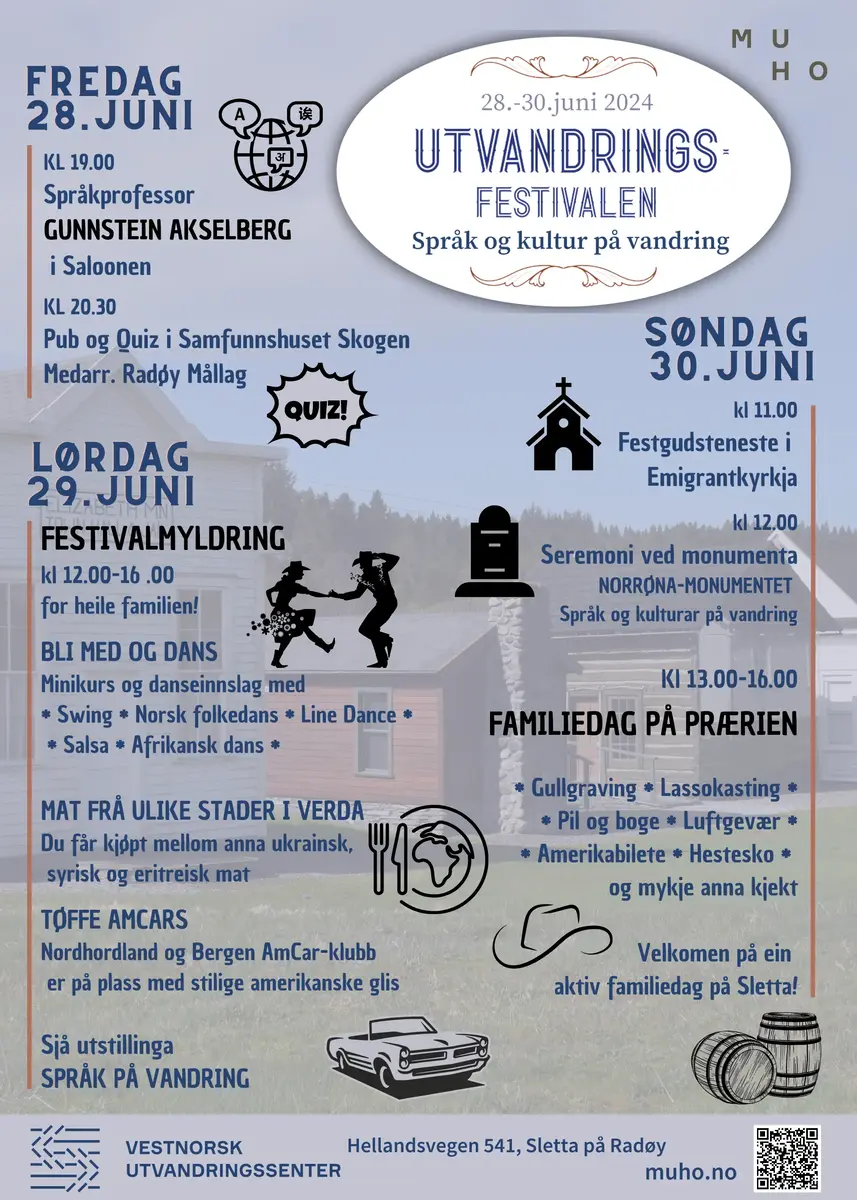 Festivalplakat Utvandringsfestivalen med program