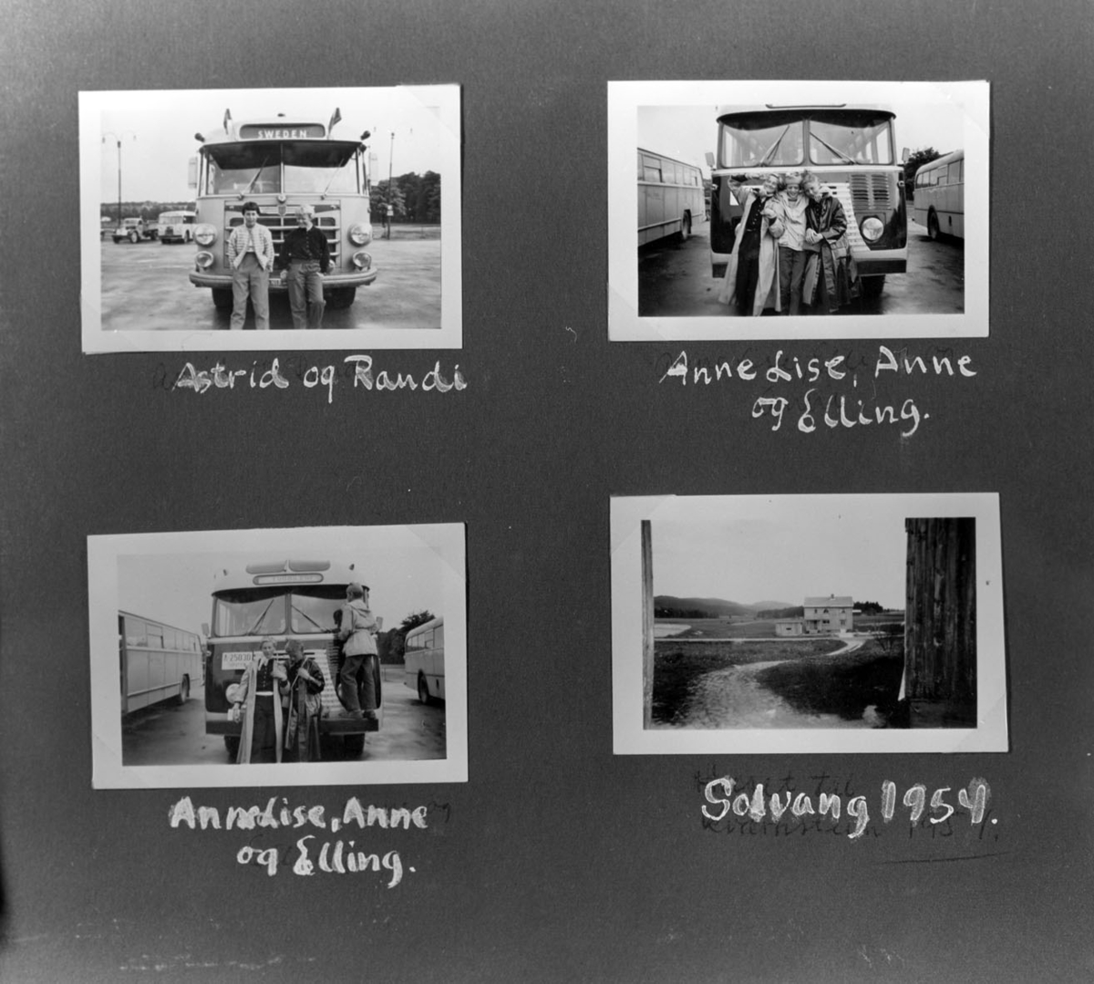 Fire bilder fra Solvang i 1954.
