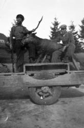 Etter endt hjortejakt. F.v. Torstein Alstad og Ole Slettum h
