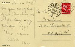 Postkort med Bjørnstjerne Bjørnson..Bakside.