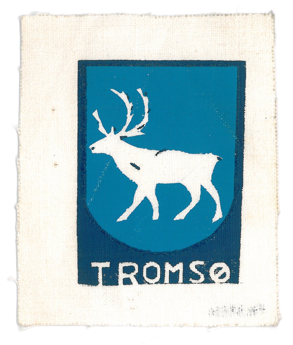 Hvitt reinsdyr på blå bunn - Tromsøs kommunevåpen