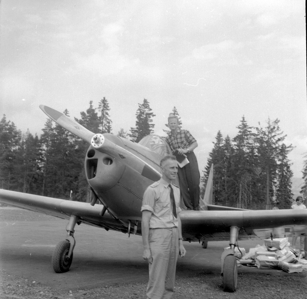 Fairchild Cornell, et av flyvåpenets tidligere skolefly fra Little Norway som på sluten av 50-tallet ble brukt til å fly aviser fra Oslo til Hamar
FOTO:EGIL M. KRISTIANSEN