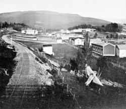 Jernbanelinjen ved Gåre-grenda i nærheten av Flatberg holdep