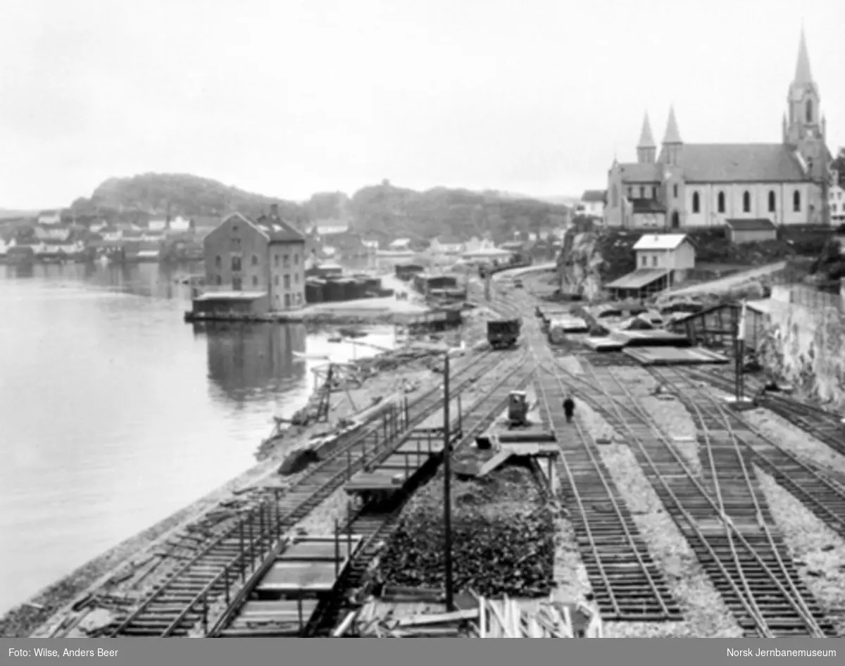 Kragerø stasjon under bygging