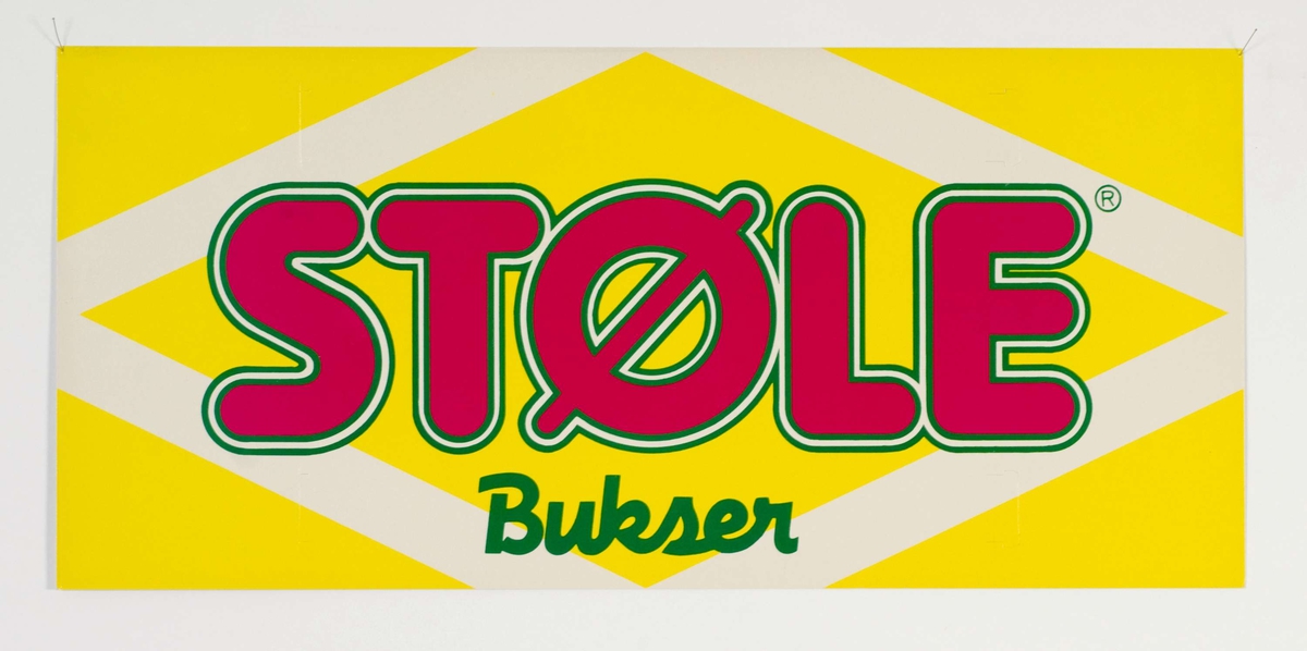 Reklameplakat med logo for Støle bukser