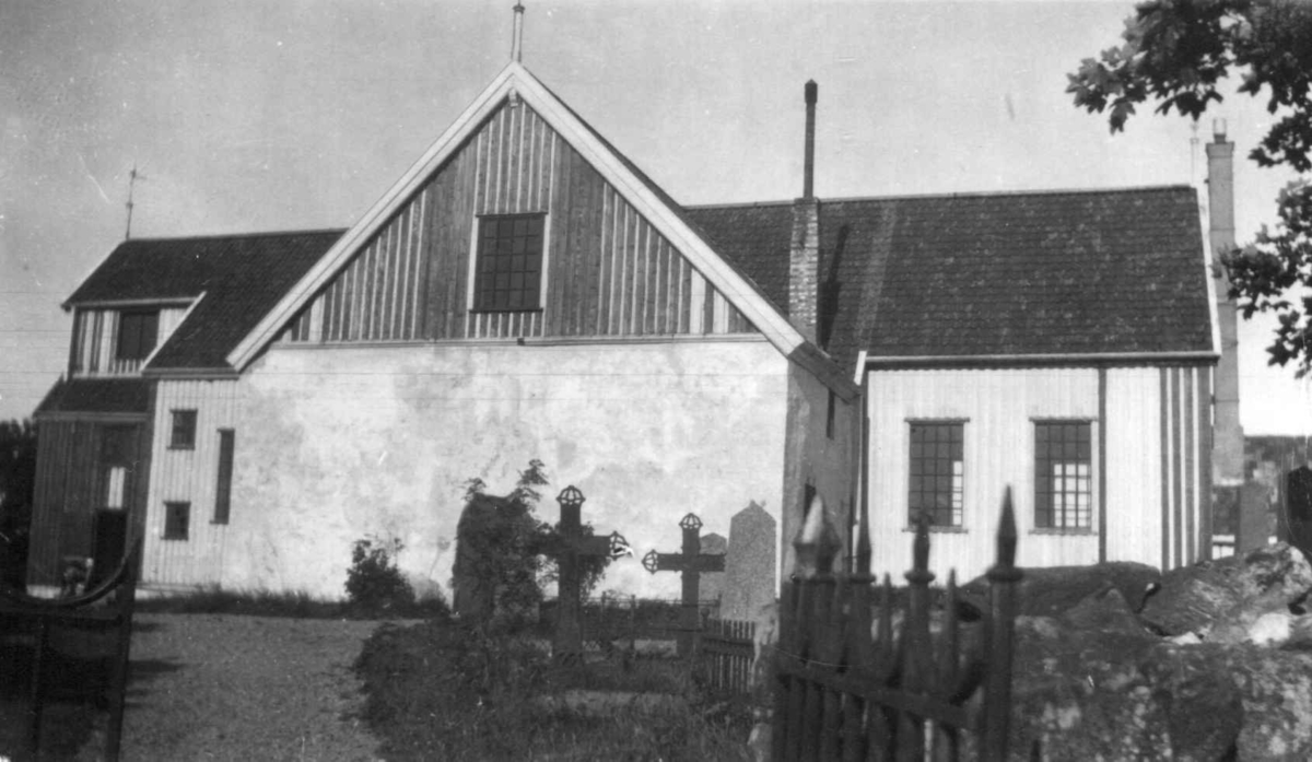 Tromøy kirke (189), Tromøy, Arendal. Fotografert av Jenny Arnesen, juli 1930.