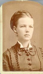 Visittkort. Norsk-amerikanere. Mann og kvinne i fotografens 