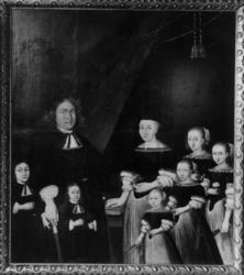 Gruppe, maleri fogd Iver Andersön med familie.