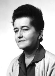 Portrett, fra 1964, av oppsynsdame Dagny Kvalheim.