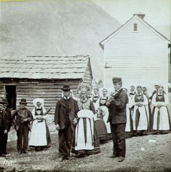 1767.Brudefølge, Hardanger, Hordaland.