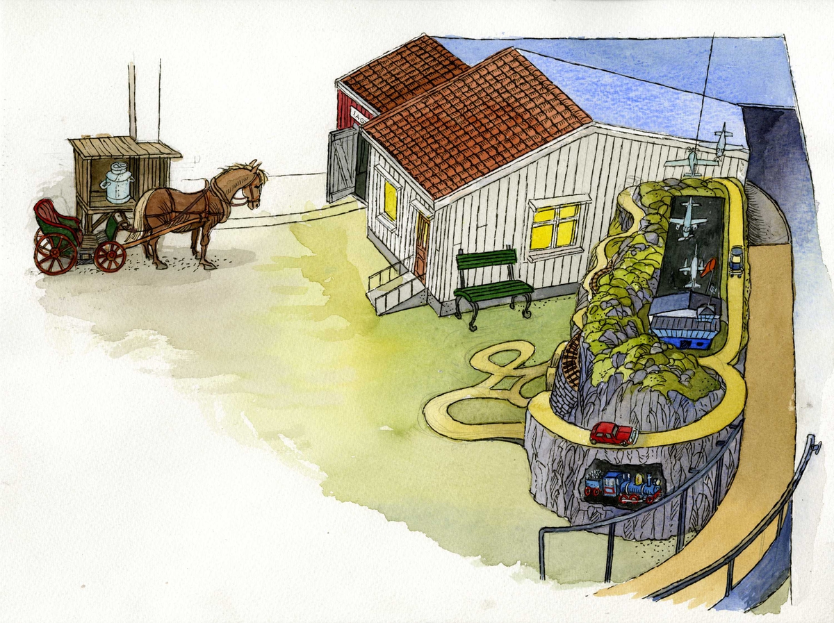 Orginaltegninger til "Barnas tårn"
Tegnet av Svein Samuelsen.