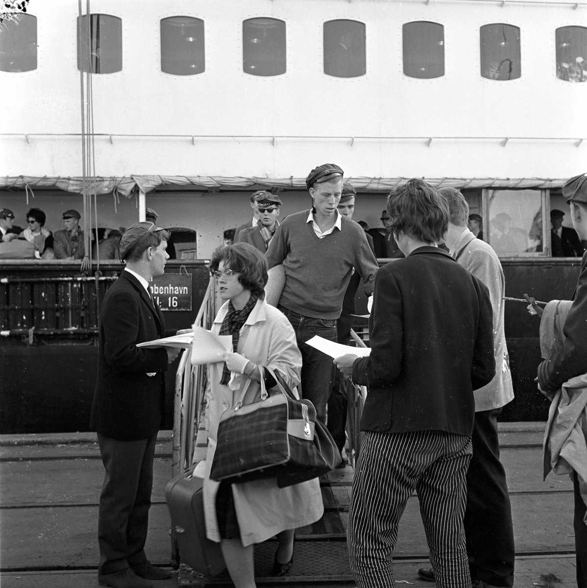 Serie. Russetur til København med MS Vistula og tilbake med ant. med sammen ferge. Fotografert juni 1961.