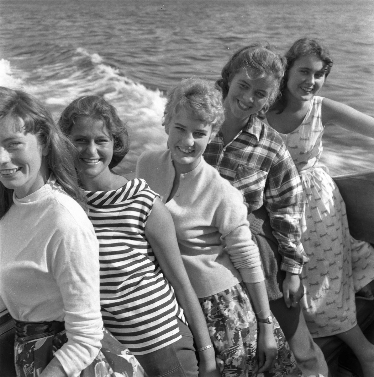 Kåringen av Miss Oslofjord, konkurrenter og tilskuere, Oslo, 18.08.1958.